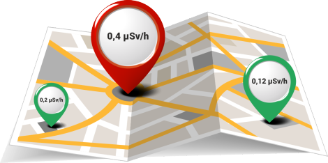Radiation monitoring map